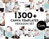 Lead Magnet & Content Upgrade Bundle for Canva - Hexagon Set - Designed for Writers and Bloggers - Bonuses Included