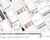 30 Blush Canva Workbook Templates | Canva Templates | Blush | Canva Worksheets | Templates