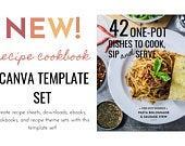 Recipe Cookbook Magazine Canva Template Set - 20+ Pages, Recipe Template, Cookbook Template, Magazine Template