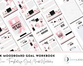 Pink Moodboard Canva Template - Goal Workbook | eBook Marketing | Call to Action | Canva Workbook | Canva eBook | Canva iPad Mockup