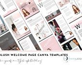 30 Blush Welcome Page Canva Templates | Welcome Kit | Client Welcome | About Me Page Template