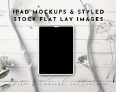 iPad Mockups & Styled Stock Photography - White Botanical Natural Styled Photography Images and Mockups, PSD iPad Template, Smart Objects