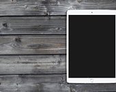 iPad Mockup - Wood Texture Background for PSD Mockup Templates and eBook Mockup Marketing