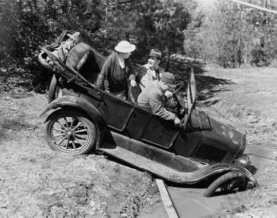 Image: car off road and stuck in mud