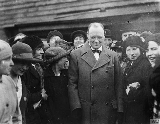 Minister of Munitions WInston Churchill meets with women war workers in 1918