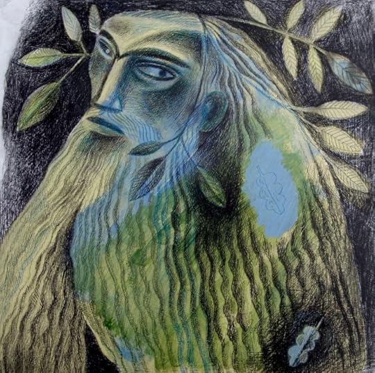 An illlustration from Gawain and the Green Knight by Clive Hicks-Jenkins