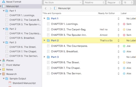 Scrivener meta-data