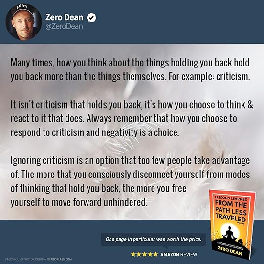 It isn't criticism that holds you back -- it's you.