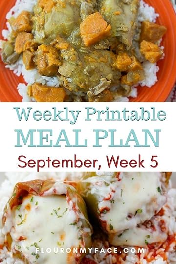preview image for the September Weekly Meal Plan menu week 5 with printable shopping list