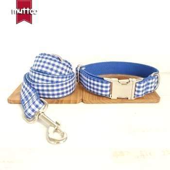 leather dog collar and leash set personalized handmade blue plaid nylon dogs collars leashes for small home improvement stores cu