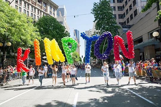 Pride march balloons
