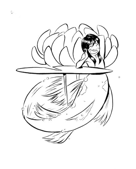 Mermaid inked in brush on Fabriano Studio paper
