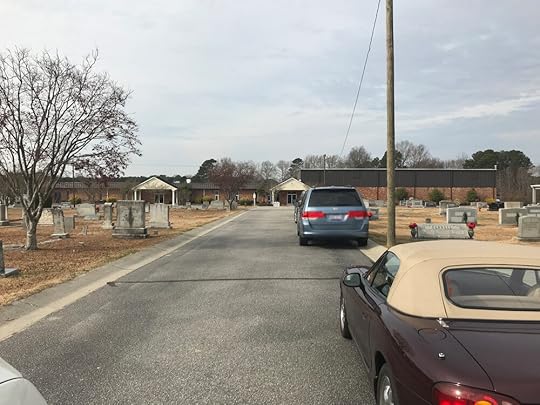 Actual church driveway where I fell out.