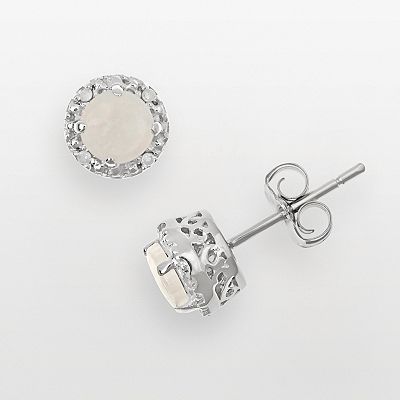 Opal Earrings Kohls Kohls Sterling Silver Opal Diamond Accent Frame Stud Earrings