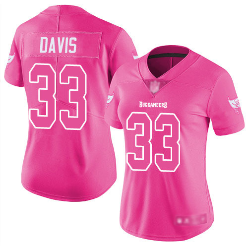 Women's Carlton Davis Limited Pink Jersey: Football Tampa Bay Buccaneers #33 Rush Fashion