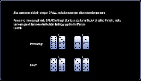 Menentukan pemenang domino 99 jika memiliki kartu nilainya kembar