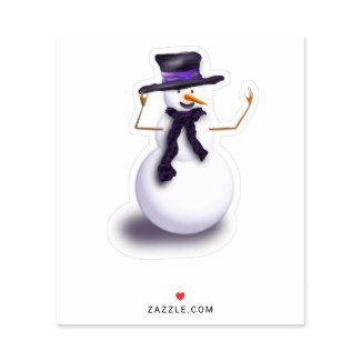 Purple Snowman Sticker