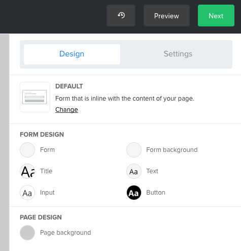 MailerLite design options