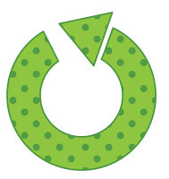 Green polka dot circle turning back on itself