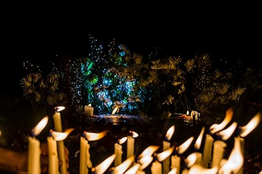 Candles lit in the dark