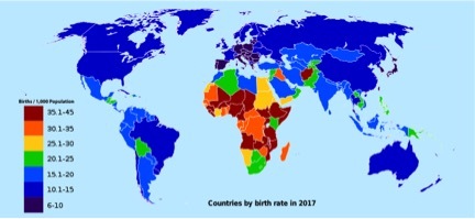 Futurist Speaker Thomas Frey Map Of All Countries With Birth Rates
