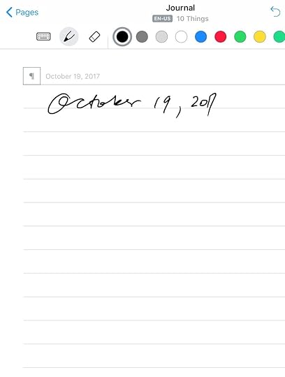 When you write with the Apple Pencil on the lines, Nebo also shows you the printed text above it.