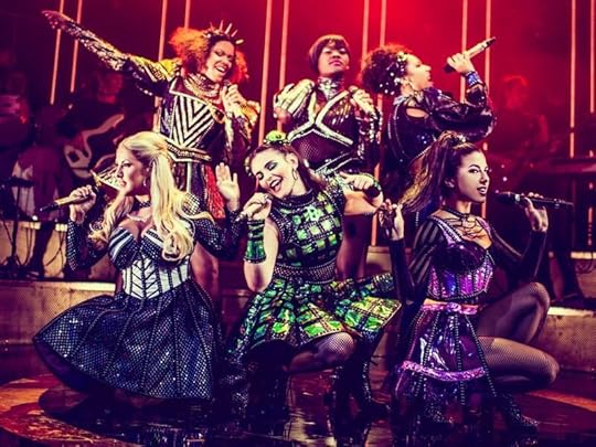 From top left, clockwise - Catherine of Aragon (Jarneia Richard-Noel), Anne of Cleves (Alexia McIntosh), Catherine Parr (Maiya Quansah-Breed), Catherine Howard (Aimie Atkinson), Anne Boleyn (Millie O’Connell), Jane Seymour (Natalie Paris). (Idil Sukan, the West End cast).