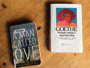 2 book covers: A Man Called Ove and Wilhelm Meister's Apprenticeship