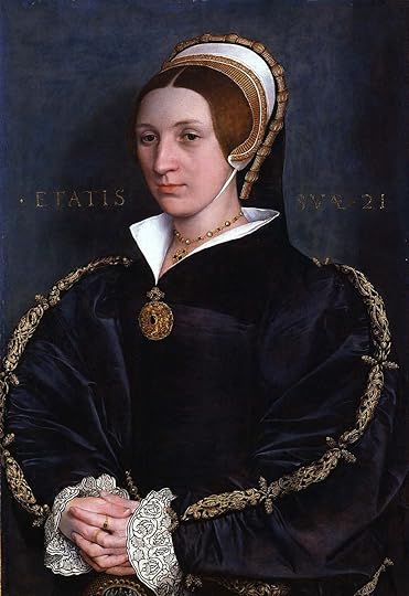 Portrait of a lady, probably a member of the Cromwell Family (formerly identified as Catherine Howard), ~1535-1540, oil on panel, By Hans Holbein