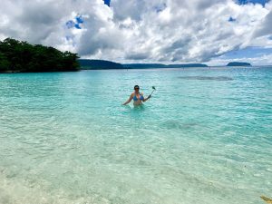 Lisa Niver at Champagne Beach in Vanuatu