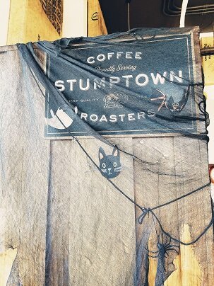 Fantastic local coffee place, showing their Halloween spirit.