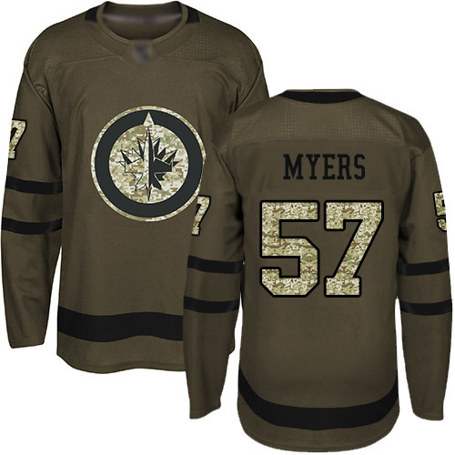 Youth Winnipeg Jets #57 Tyler Myers Green Premier Salute To Service Hockey Jersey