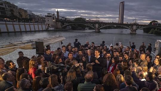 Albert Rivera, el pasado miércoles durante su intervención en un acto con simpatizantes a bordo de un barco en Sevilla.