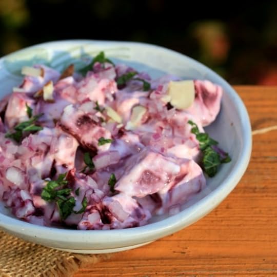 Mint and Beetroot Raita