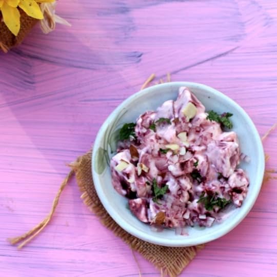 Mint and Beet Root Raita