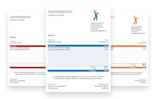 Persoonlijke eindafrekening van gedeelde kosten