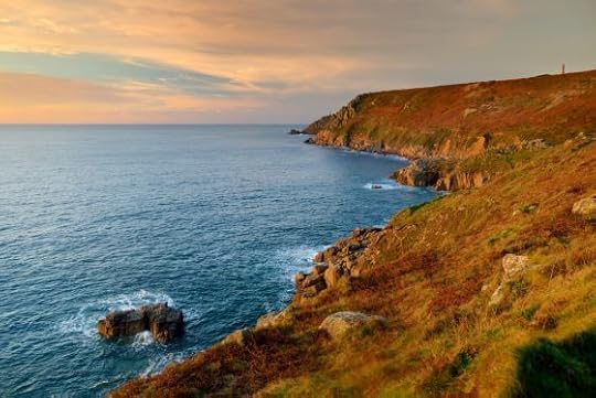 Image: coastal cliffs at sunset