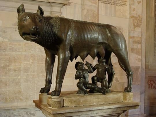 Remus and Romulus, an Ertruscan bronze displayed at the Musei Capitolini in Rome