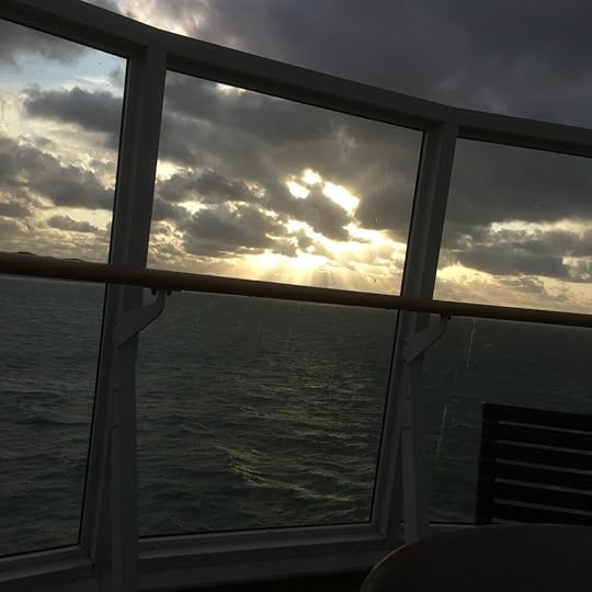 From our ferry on the channel crossing at dusk on our way to the NL…