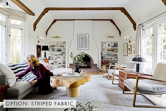 Striped Fabric On Sofa