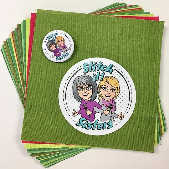 Stitch it! Sisters 5″ Fabric Short Stack with S!S button & sticker