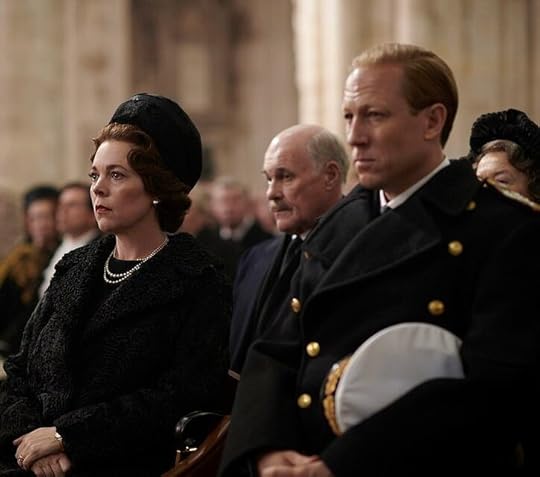 Olivia Colman and Tobias Menzies in the Churchill funeral scene in Netflix’s The Crown