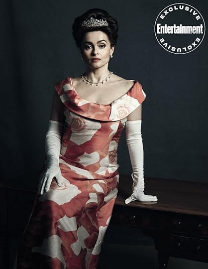 This photo from Entertainment Weekly is the only one I could find showing Margaret’s dress for the White House dinner in all its glory. However, she did not wear a tiara during the actual scene.