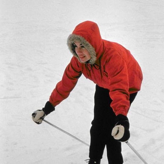 teaching woman to snow ski