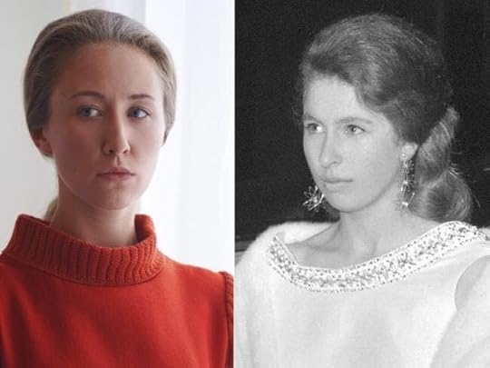 Princess Anne in The Crown, played by Erin Doherty, compared with the real life Princess Anne.