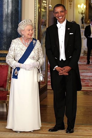 The Queen wears the Grand Duchess Vladimir Tiara to meet President Obama.