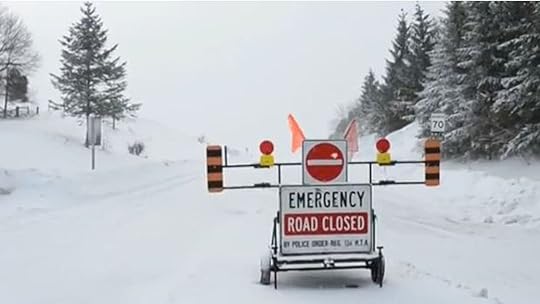 Image result for road closed sign snow