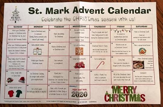 Daily Advent calendar, St. Mark Lutheran Church, Advent season, Christmas family activities