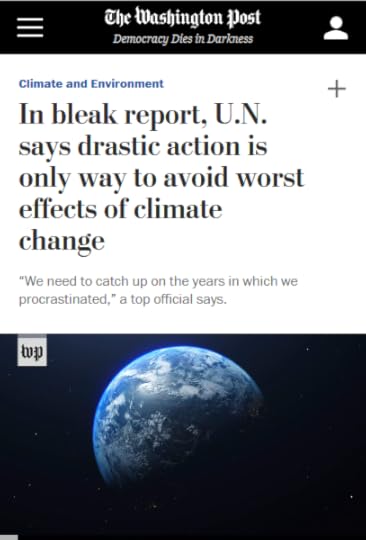 WaPo: In bleak report, U.N. says drastic action is only way to avoid worst effects of climate change