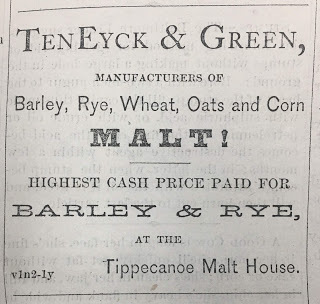 Image of Malthouse ad from 1869 Tipp City newspaper